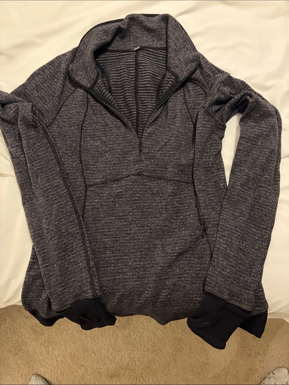 lululemon athletica Heathered Charcoal Quarter-Zip Pullover